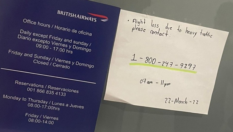 BA and TUI passengers claimed there were no company reps from at the airport to help them