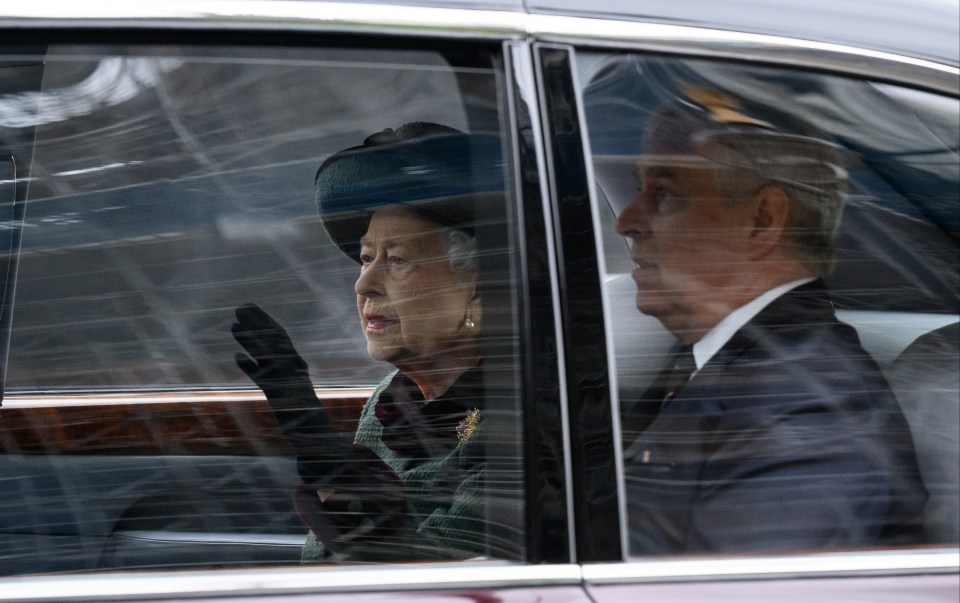 The Queen rode with Prince Andrew after the ceremony