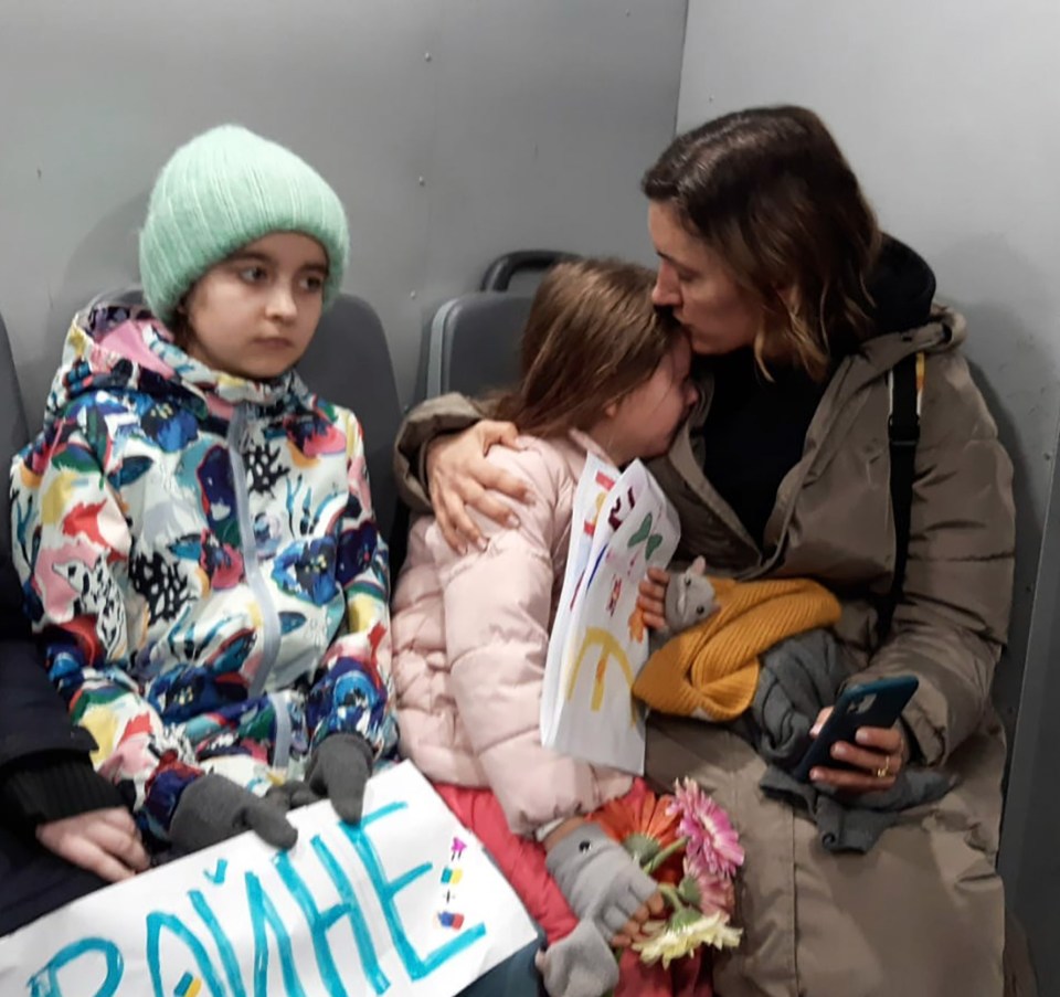 Video shows one of the mum's comforting her daughter