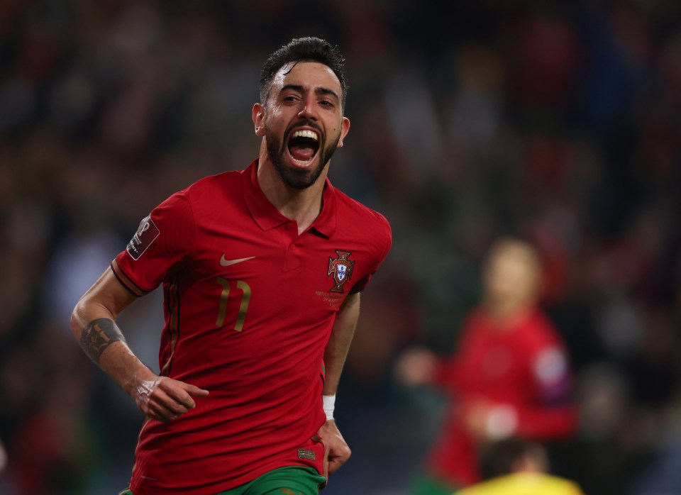 The Man Utd star scored twice as Portugal beat North Macedonia in their play-off