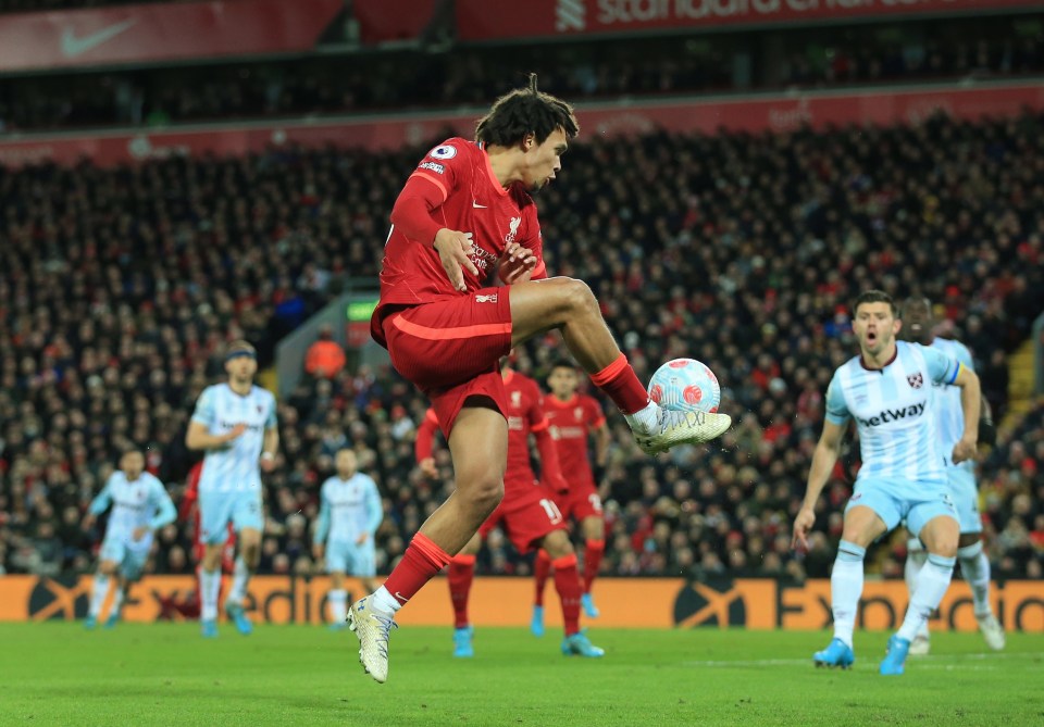 Trenth Alexander-Arnold grabbed his latest assist against West Ham