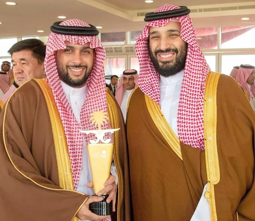 Mohamed Alkhereiji, pictured with Crown Prince of Saudi Arabia and Newcastle owner Mohammed bin Salman, has launched a £2.7bn bid to buy Chelsea