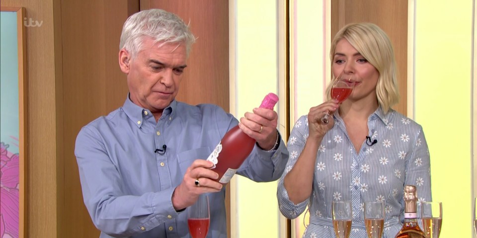 Holly Willoughby and Phillip Schofield enjoyed a drink on today's This Morning