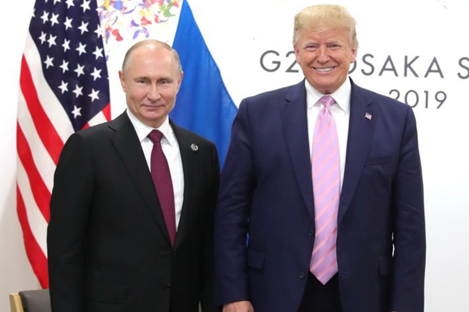 Putin with President-elect Donald Trump back in 2019 during the Republican's first stint in office