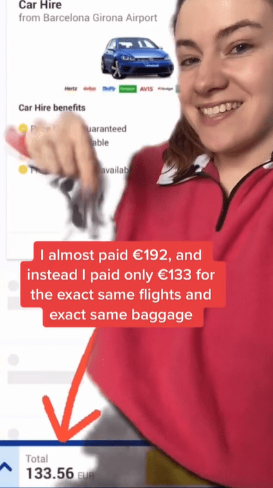 She saved nearly £50 by opting for the Value Fare and adding the bags later on