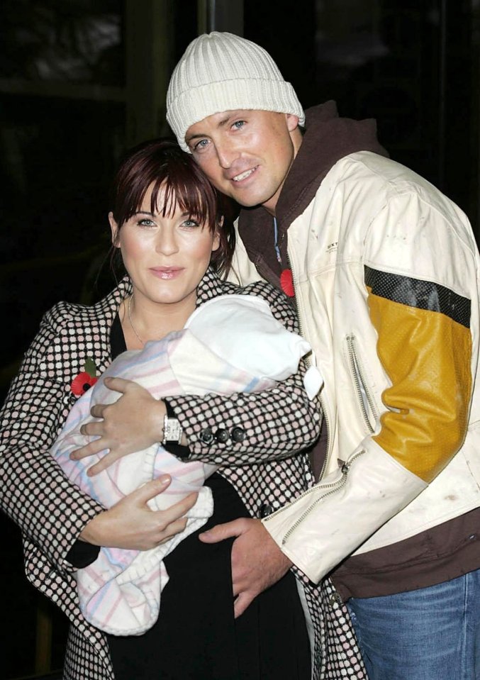 Jessie with ex Dave Morgan and daughter Tallulah when she was a baby