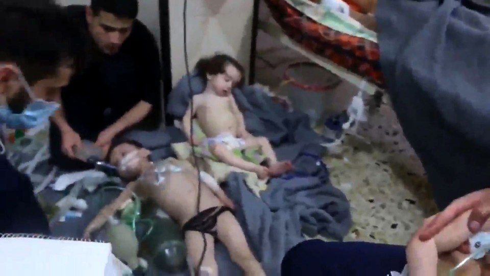 Syrian children being treated in hospital following a gas attack on the city of Douma, believed to have been ordered by Mizintsev