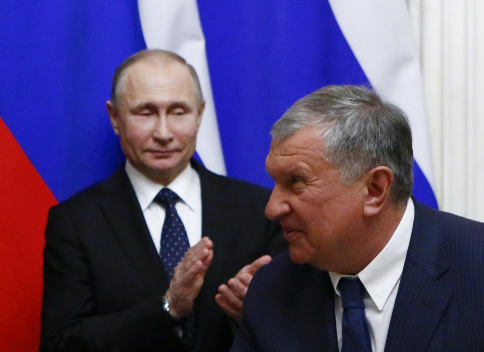 The yacht reportedly belongs to close Putin ally Igor Sechin, right, nicknamed Darth Vader