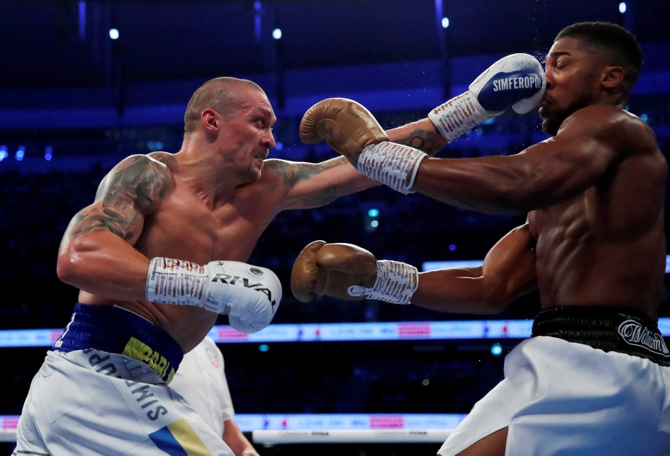 Anthony Joshua was turned over by Oleksandr Usyk in their Tottenham tussle last September