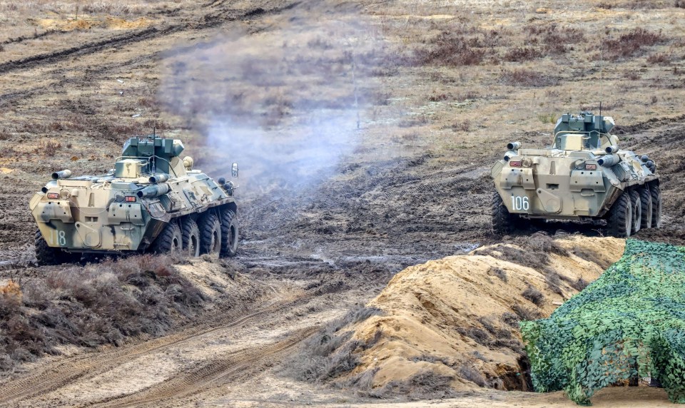 A Russian BTR-82A, one of the vehicles targeted in the video