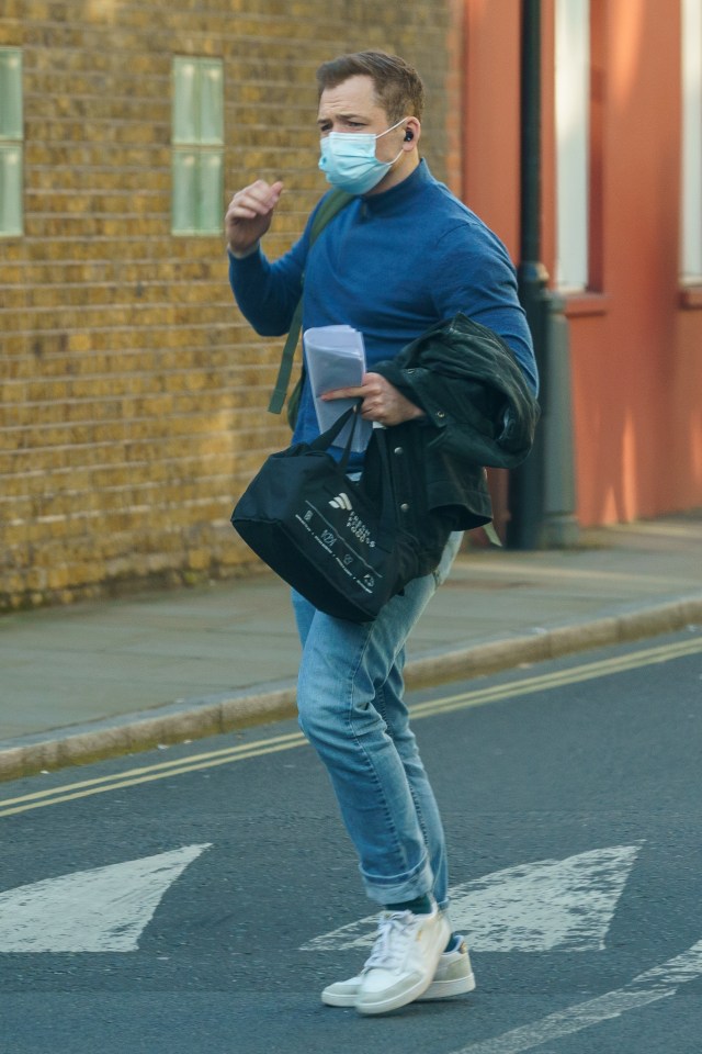 Taron seen leaving rehearsals for the play last month