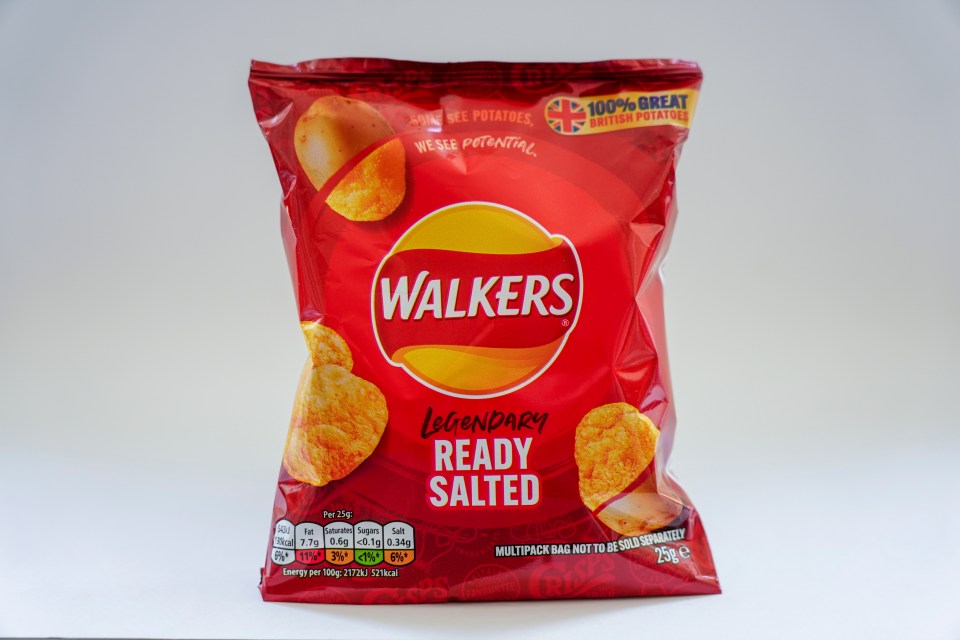 Walkers crisps had the joint lowest saturated fat content