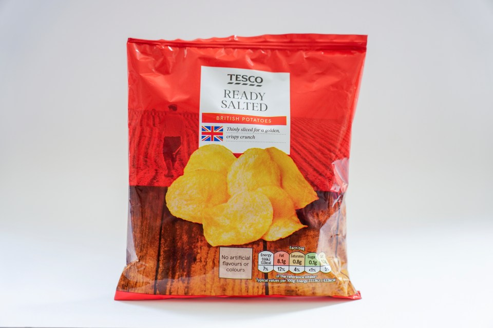 The Tesco crisps were intensely salty