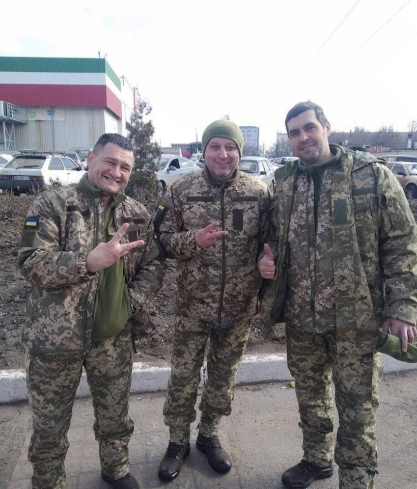 Sheriff Tiraspol manager Yuriy Vernydub, centre, defeated Real Madrid last autumn and is now taking on the Russian army