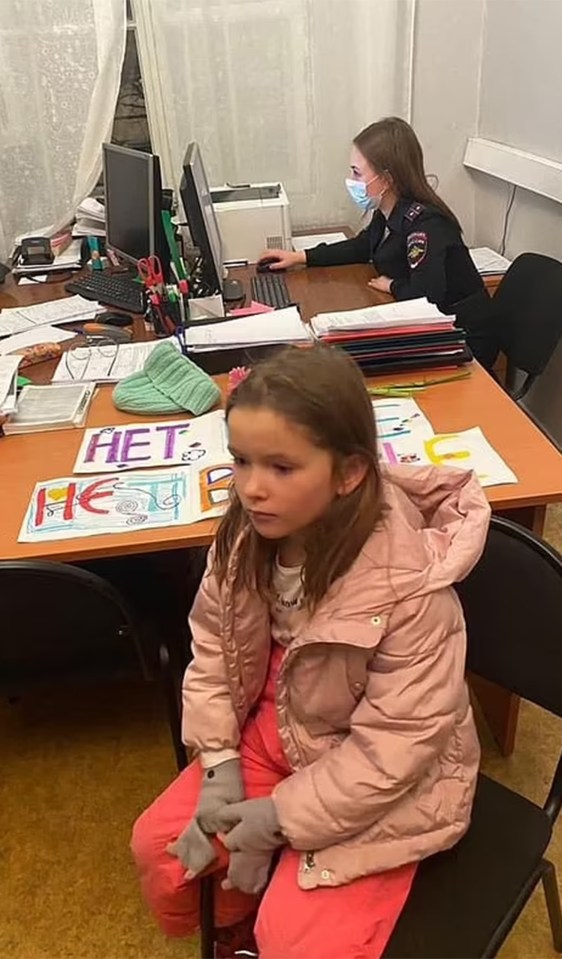 One of the young girls reportedly in a police station