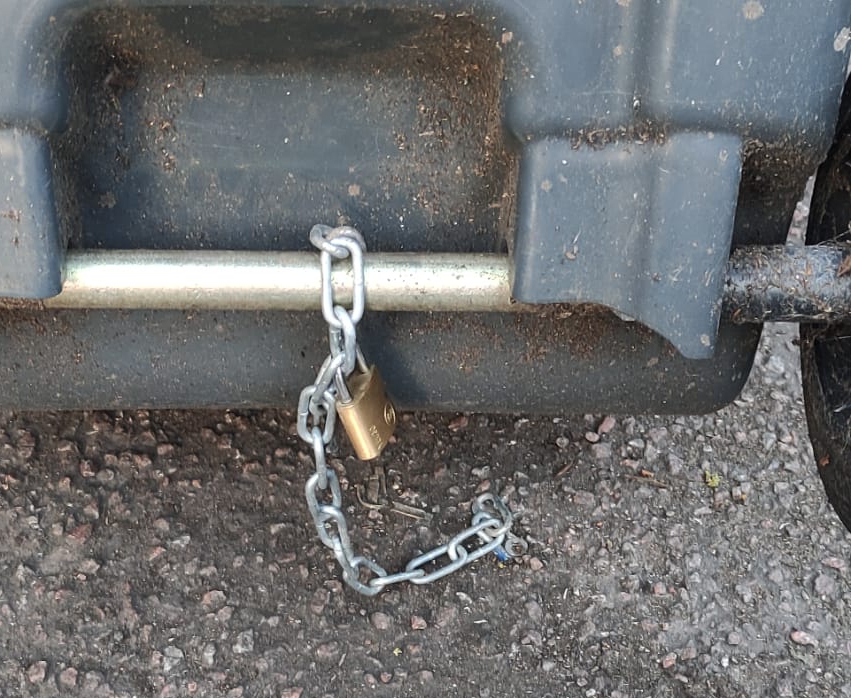 He realised it had been chained and padlocked to stop people moving it to nab the parking spot