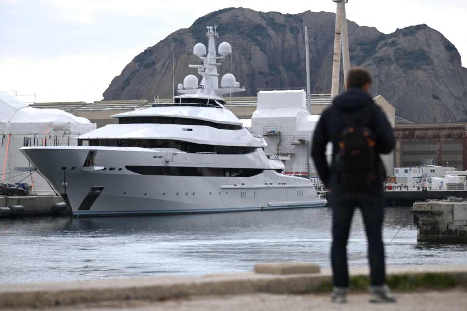 Mega-yacht named 'Amore Vero' owned by a company linked to Igor Sechin, chief executive of Russian energy giant Rosneft