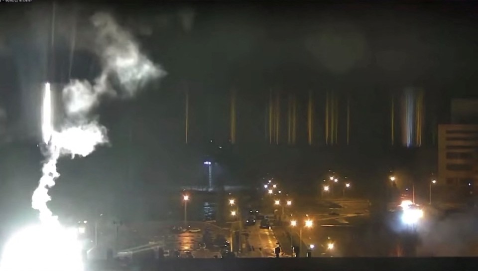 Security footage shows smoke pouring from the site in Enerhodar, Ukraine