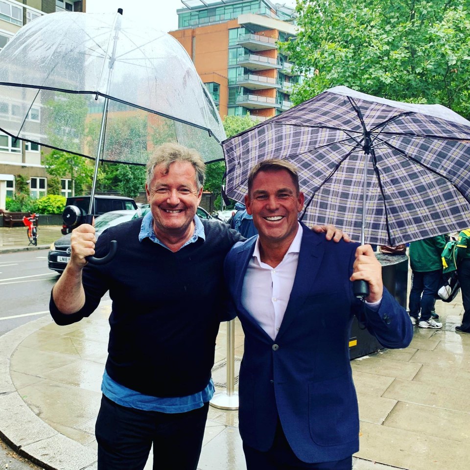 Shane Warne, pictured with Piers Morgan, tragically died on Friday