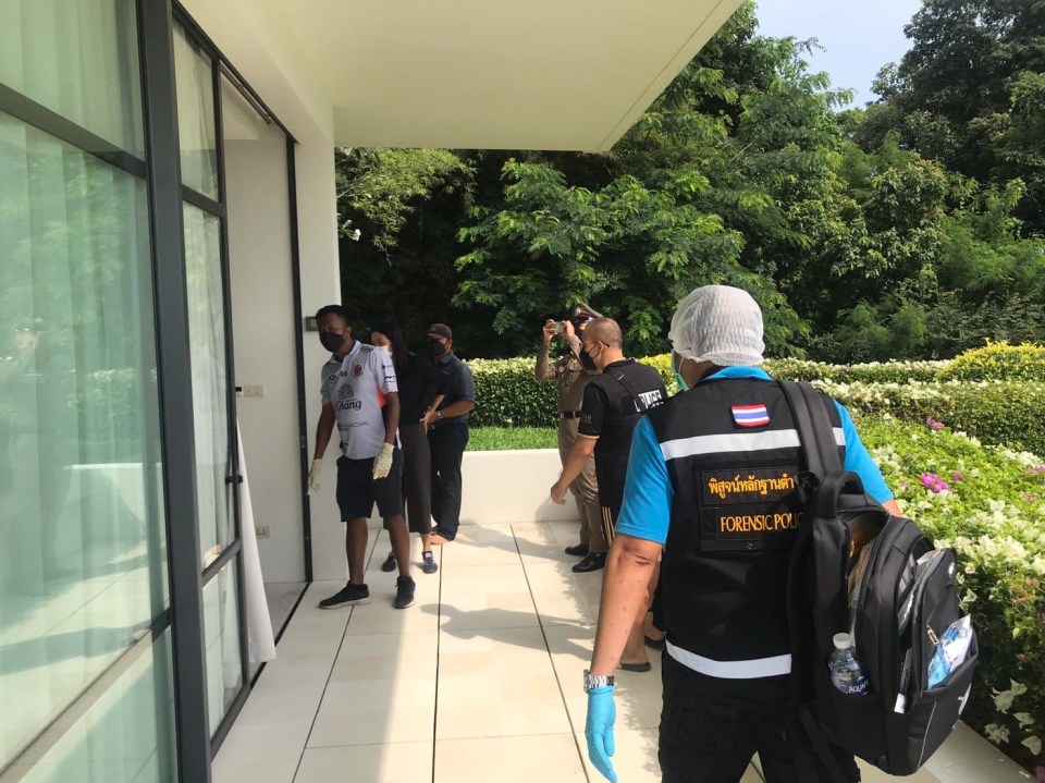 Forensic cops were seen entering the luxury Thai resort