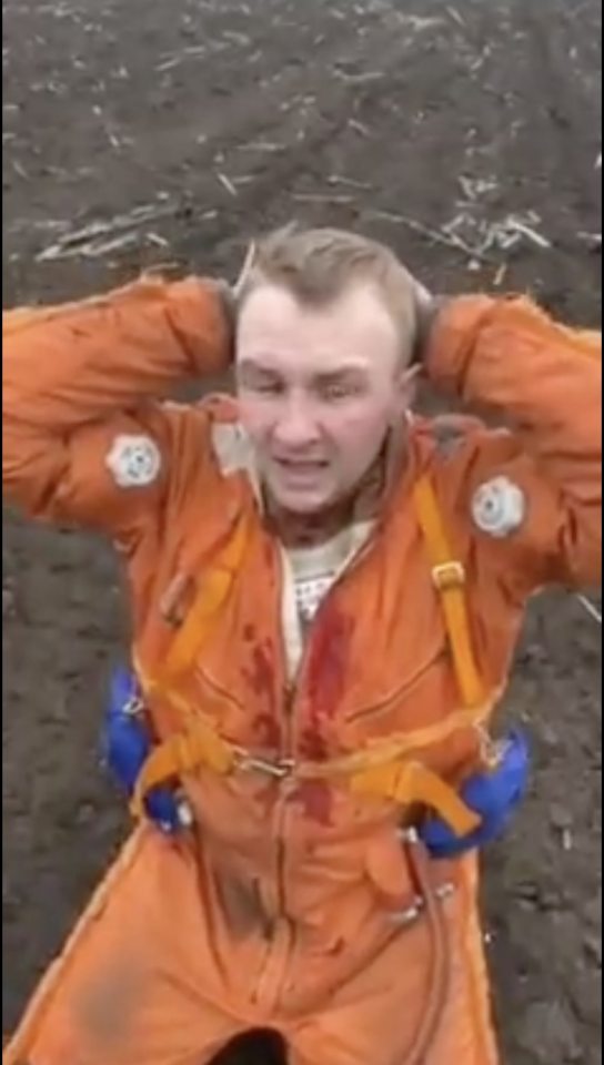 Footage shared by Ukrainian ambassador Olexander Scherba shows the capture of a Russian pilot in Mykolaiv