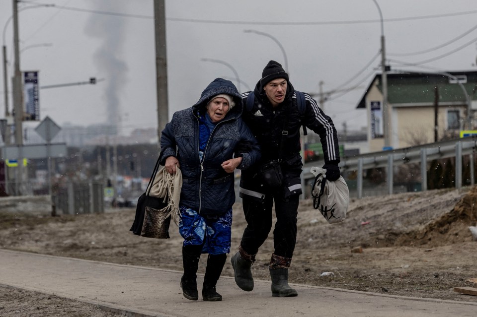 Two people attempt to flee the horrors of Putin's war on Ukraine