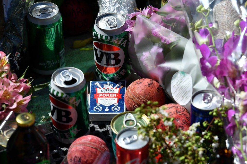 Tributes to the Aussie sports star outside the MCG in Melbourne