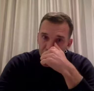 The Ukrainian was tearful as he spoke about the ongoing war in his country