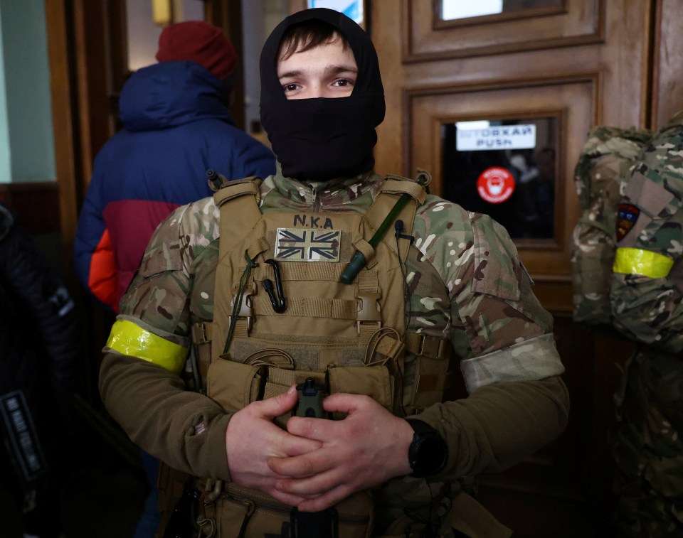 One volunteer who gave his name as 'Jax', said in Lviv: 'We are here to help stop the invasion'