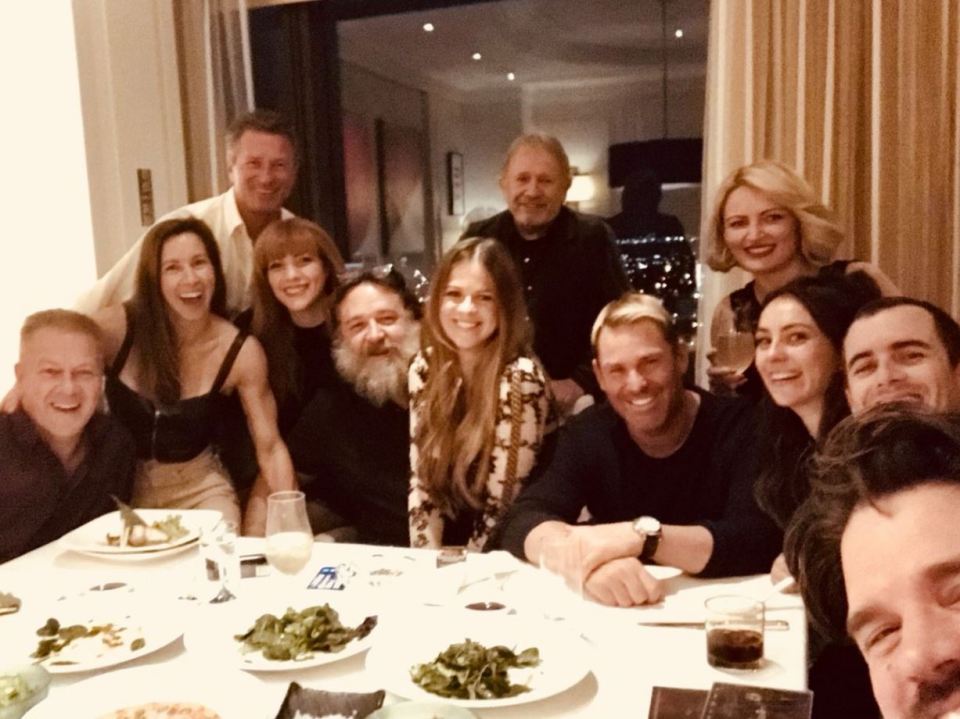 Actor Russel Crowe posted one of their last dinners together surrounded by loved ones