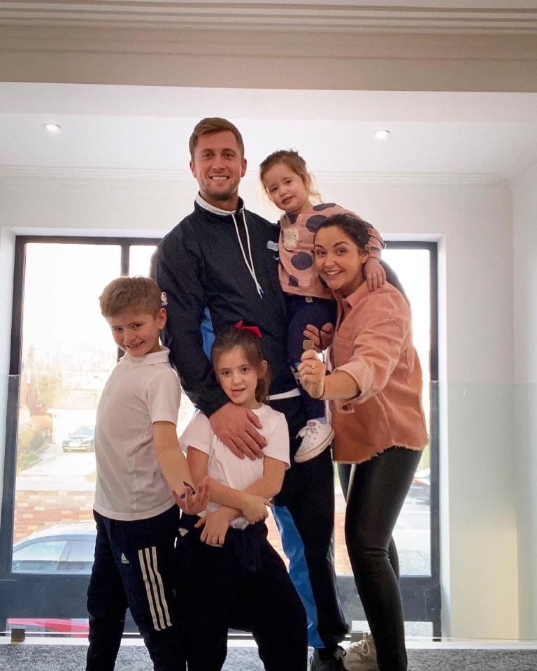 Jacqueline and Dan pictured with their daughters Mia and Ella, and Dan’s son Teddy