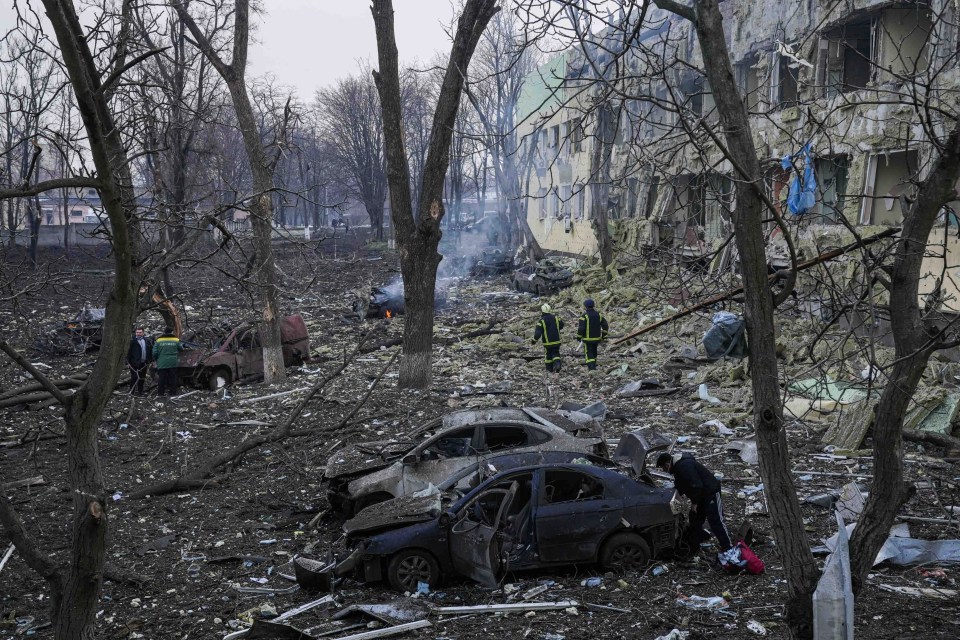 Ukrainians are fleeing after attacks such as this on a maternity hospital in Mariupol with an air strike