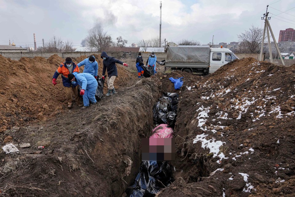 The makeshift grave was dug at the edge of the old cemetery