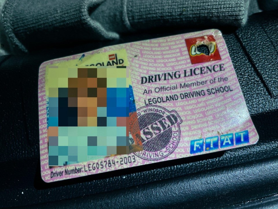 The only ID he had was a LEGOLAND driving licence