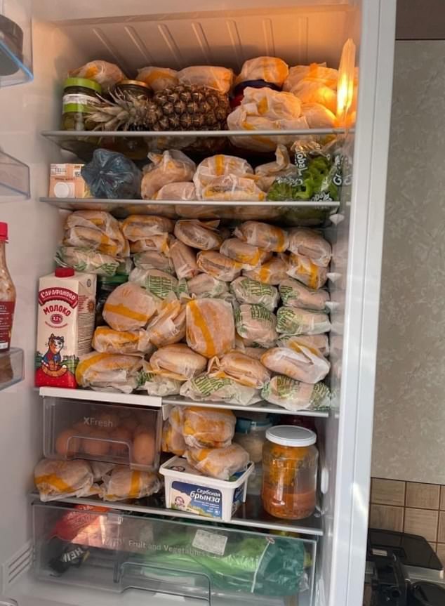 A man filled his entire fridge with burgers