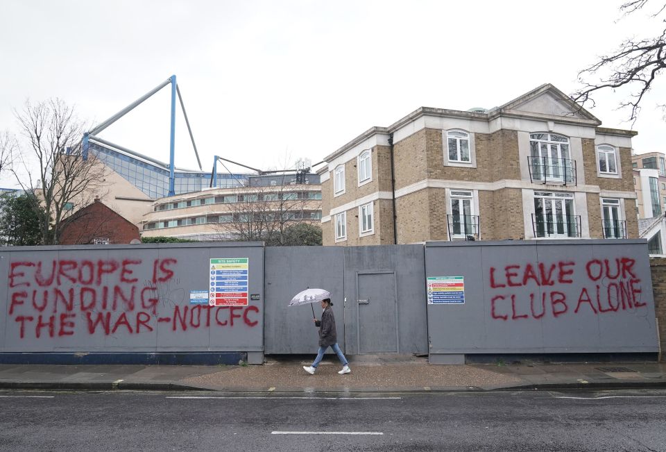 Fans have made their feelings known outside the club's ground Stamford Bridge in West London