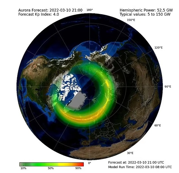 The Met said aurora sightings are most likely for those in Scotland and northern England