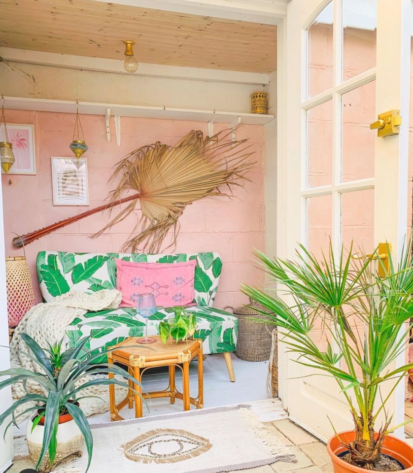 An outdoor summer house looks onto the courtyard