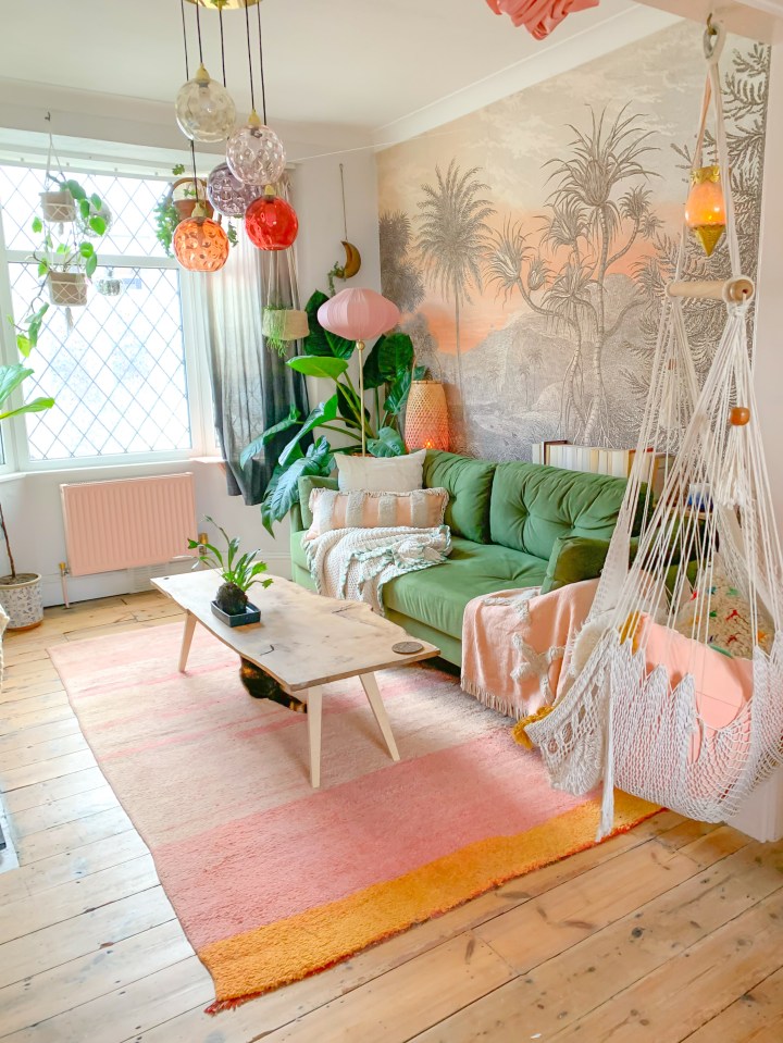 The living space is calm and soft - emulating the tropical paradise the pair were after