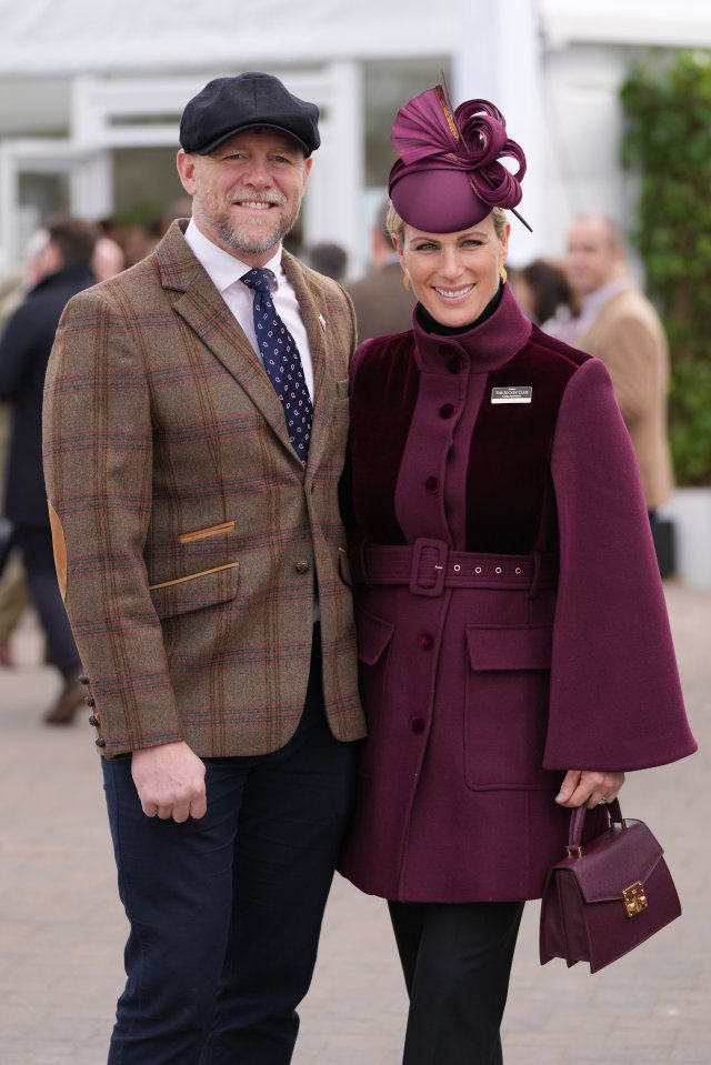 Zara and Mike posed for photos after arriving at Cheltenham