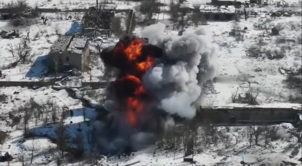 The tank appeared to be hit by a mine or an anti-tank rocket