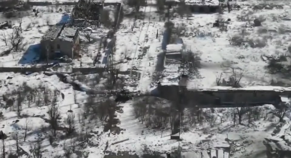 The lone Russian tank was blown to smithereens by the Ukrainians