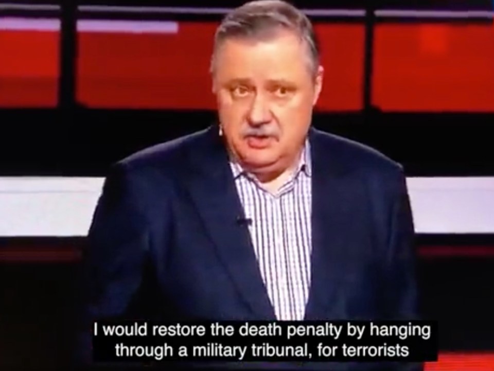 A Russian TV host wanted the death penalty reinstated