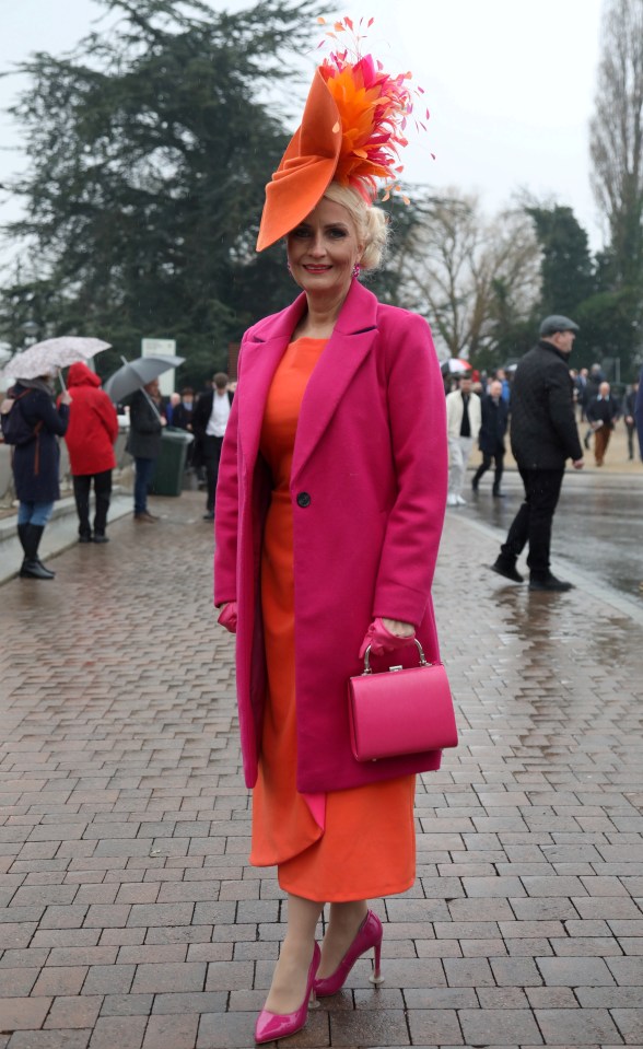 This woman donned her fanciest headpiece for the occasion, and certainly stood out from the crowd