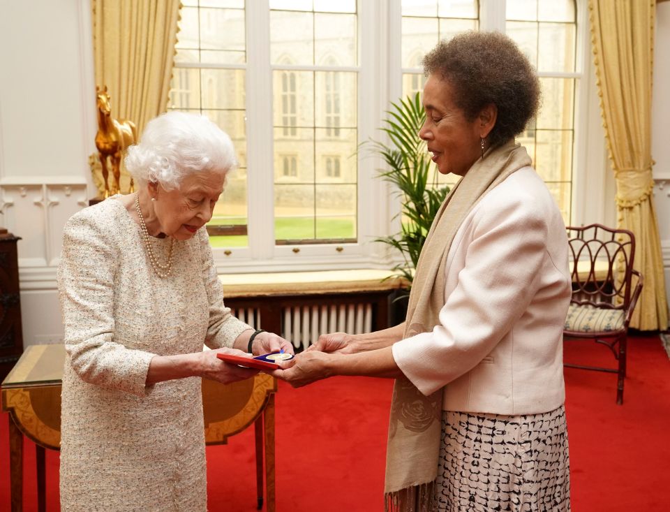 She presented poet Grace Nichols with a medal