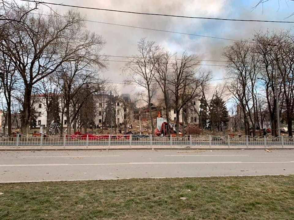 Much of the theatre was destroyed by the Russian airstrike