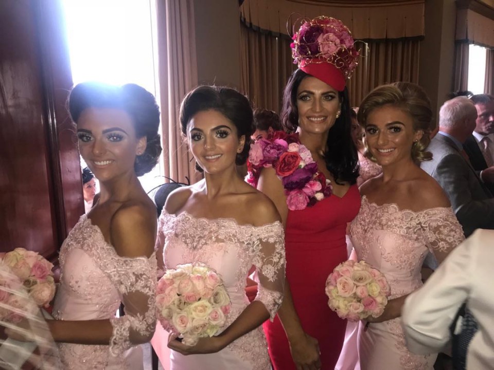 Lousie with three of her daughters at a family wedding