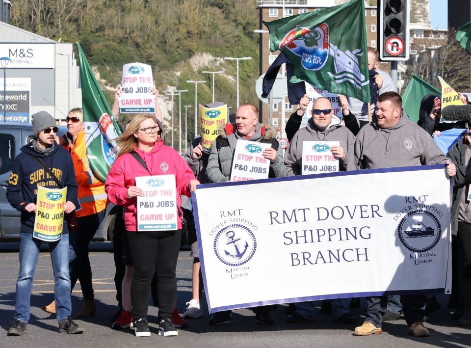 Some workers are protesters in Dover