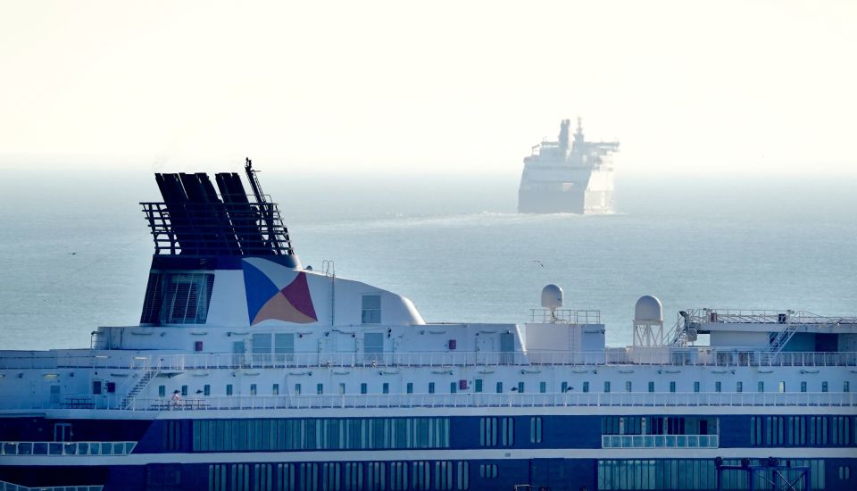 The P&O Spirit of Britain remains at the Port of Dover in Kent this morning