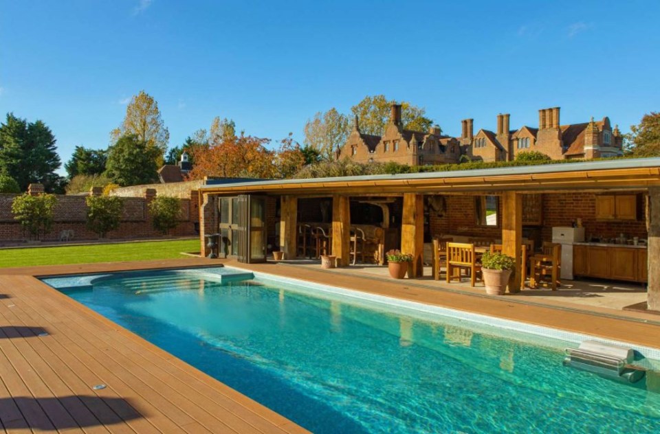 The stunning property comes with a heated swimming pool